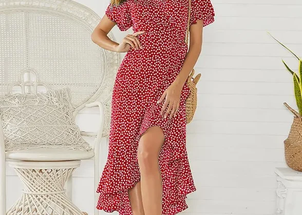 Boho Chic: Summer Maxi Dress - Floral Print, V-Neck, Bohemian Style