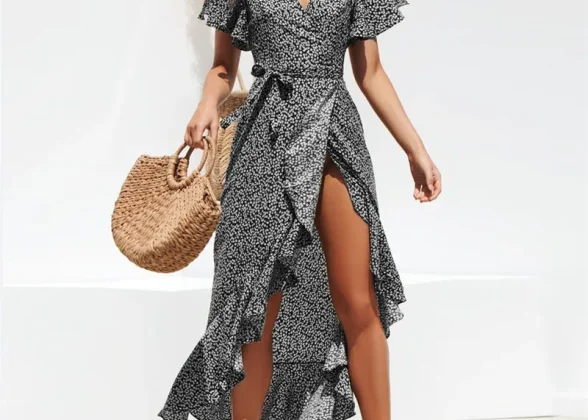 Boho Chic: Summer Maxi Dress - Floral Print, V-Neck, Bohemian Style