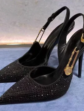 Ravissante Luxury Rhinestones Sequined Buckle Women Pumps