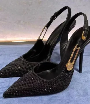 Ravissante Luxury Rhinestones Sequined Buckle Women Pumps