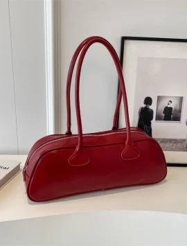 Adaier Retro Zipper Shoulder Bag for Women | Light Luxury Handbag