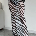 Wildera - Zebra Print Maxi Skirt for Women