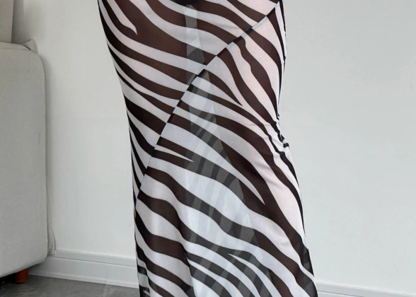 Wildera - Zebra Print Maxi Skirt for Women