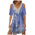Vivienne Off-Shoulder V-Neck Dress with Lace Collar