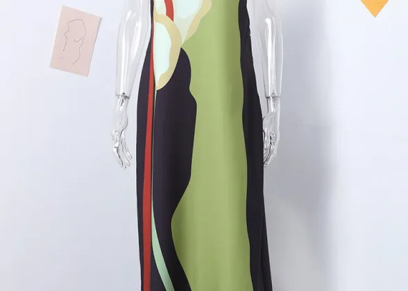 Avocado Bliss: Stylish Off-Shoulder Maxi Dress for 2024 - Women’s Holiday Fashion
