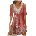 Vivienne Off-Shoulder V-Neck Dress with Lace Collar