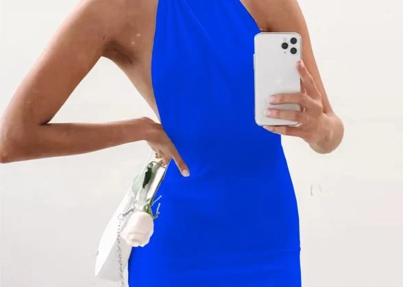 Nuit Blanche: Elegant Women’s Sleeveless Backless Mini Dress for Summer 2024