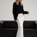 Eloria - Satin High-Waist Fishtail Maxi Skirt