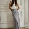 Eloria - Satin High-Waist Fishtail Maxi Skirt