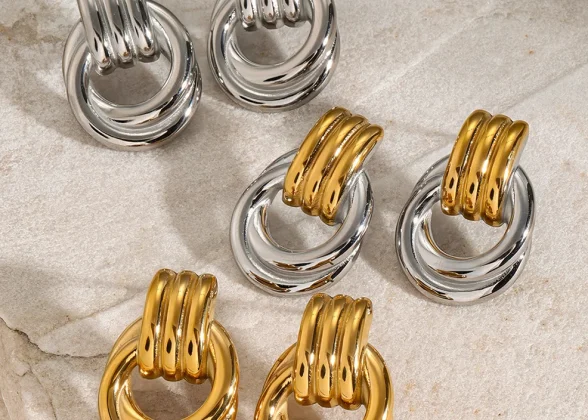 Aurora Steel Stud Earrings – Timeless Elegance for Every Occasion