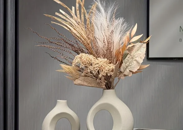 Elysian Vases – Modern Hollow Ceramic Vase Set of 2 for Stylish Home Decor