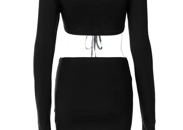 Night Out Crop & Skirt Duo - Sexy Ruched Two-Piece Set for Women