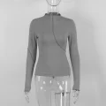 Y2K Retro Turtleneck Top for Women | Trendy Long Sleeve Casual Tees