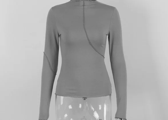 Y2K Retro Turtleneck Top for Women | Trendy Long Sleeve Casual Tees