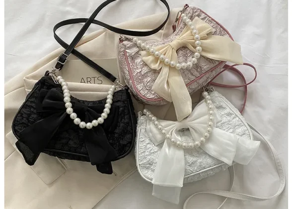 Pearl - Retro Luxury Designer Handbag with Bow | Crossbody Bags for Women