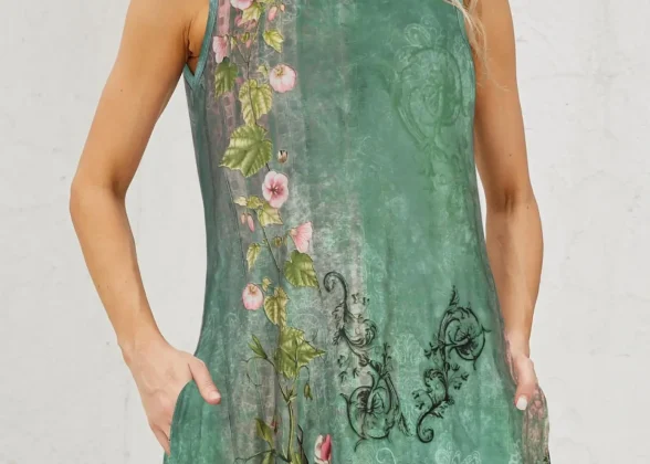 Jardin Garden Print Dress | Women's Casual Dress with Pockets | Chic Summer Evening Fashion