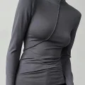 Y2K Retro Turtleneck Top for Women | Trendy Long Sleeve Casual Tees