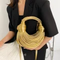 LuxeKnot – Exquisite Handwoven Noodle Evening Clutch for the Modern Woman