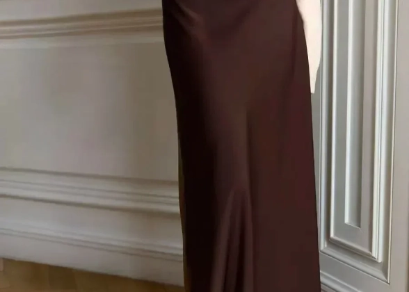 Eloria - Satin High-Waist Fishtail Maxi Skirt