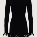 Elegra Knit Mini Dress - Ruffled High Waist Slim Summer Party Dress