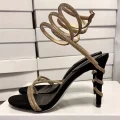 Empress Luxury Crystal Snake Coiled Sandals | Sexy Stiletto Gladiator Heels for Summer Parties and Prom