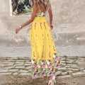Summer Charm: Vibrant Bohemian Spaghetti Strap Dress - A Must-Have for Summer 2024