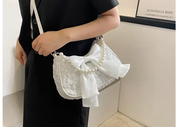 Pearl - Retro Luxury Designer Handbag with Bow | Crossbody Bags for Women