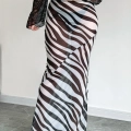 Wildera - Zebra Print Maxi Skirt for Women