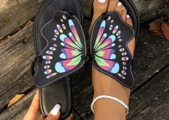 Butterfly Breeze Flat Sandals for Women | Summer Comfort Shoes