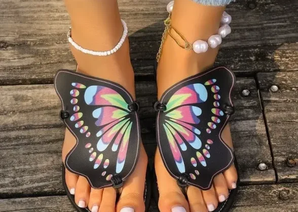 Butterfly Breeze Flat Sandals for Women | Summer Comfort Shoes