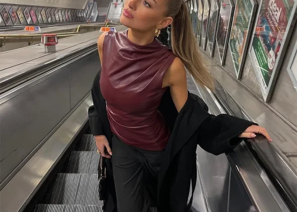 Elysée Asymmetrical Ruched Tank Top