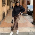 Leopard Charm - Elegant High-Waist Leopard Print Skirt for Women