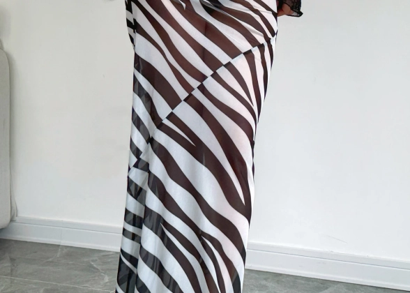 Wildera - Zebra Print Maxi Skirt for Women
