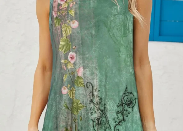 Jardin Garden Print Dress | Women's Casual Dress with Pockets | Chic Summer Evening Fashion