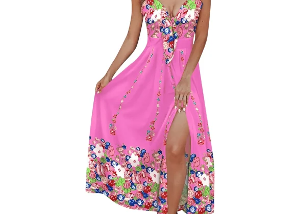 Summer Charm: Vibrant Bohemian Spaghetti Strap Dress - A Must-Have for Summer 2024