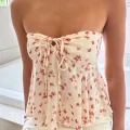 Blossom Strapless Off-Shoulder Top with Front Tie-Up