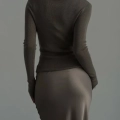 Eloria - Satin High-Waist Fishtail Maxi Skirt