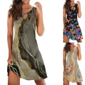 Caramel Delight: Elegant Sleeveless A-Line Dress for Women – Chic Summer Style