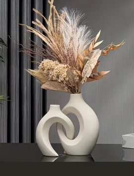 Elysian Vases – Modern Hollow Ceramic Vase Set of 2 for Stylish Home Decor