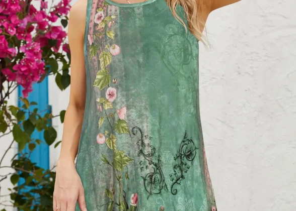 Jardin Garden Print Dress | Women's Casual Dress with Pockets | Chic Summer Evening Fashion