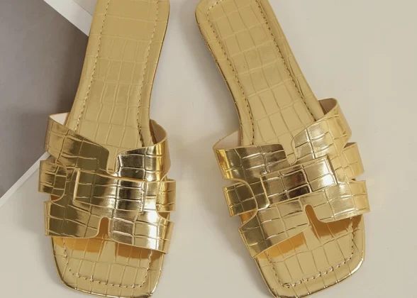 Aurora Women's Summer Luxury Sandals - Fashionable Gold Slippers