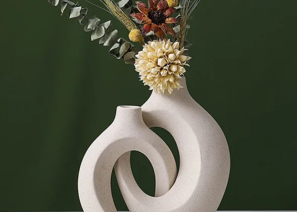 Elysian Vases – Modern Hollow Ceramic Vase Set of 2 for Stylish Home Decor