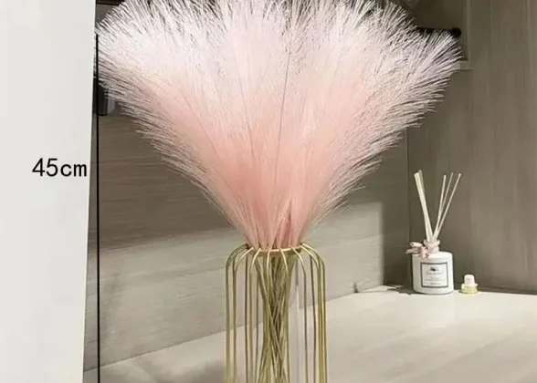 Pompous Dreams: 10PCS Faux Fluffy Pampas Grass Stems for Boho Home Decor and Floral Arrangements