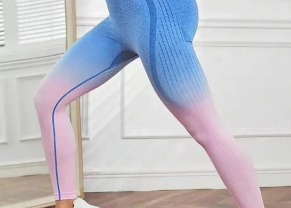 AeroFit Yoga Leggings - Seamless Gradient Push-Up Pants for Women