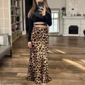 Leopard Charm - Elegant High-Waist Leopard Print Skirt for Women