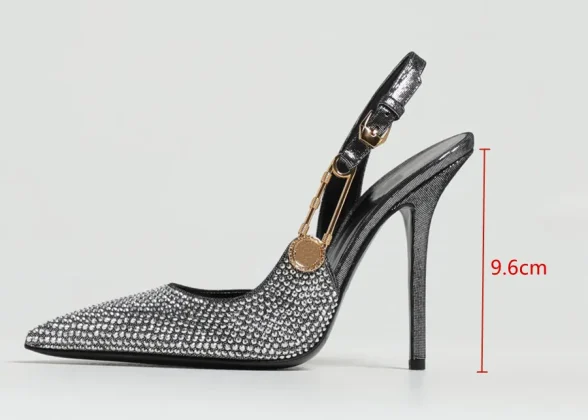 Ravissante Luxury Rhinestones Sequined Buckle Women Pumps