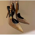 Ravissante Luxury Rhinestones Sequined Buckle Women Pumps