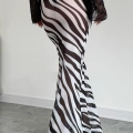 Wildera - Zebra Print Maxi Skirt for Women