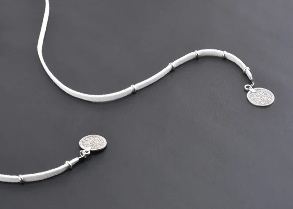 Boho Velvet Choker - Gothic Black Velvet Necklace with Round Pendant