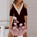 Vivienne Off-Shoulder V-Neck Dress with Lace Collar
